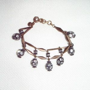 J Crew Rhinestone Orb Goldtone Bracelet